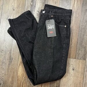 Levis 501 Denim Jeans Size 36x32 Black Button Fly Straight Leg NWT